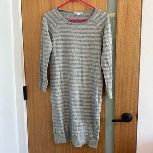James Perse Gray & White Pull-over Sweater Dress Size 2 (Medium)